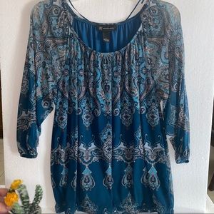 INC International Concepts 3/4 Sleeves Blouse sz L